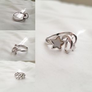 Sterling silver pearl star ring